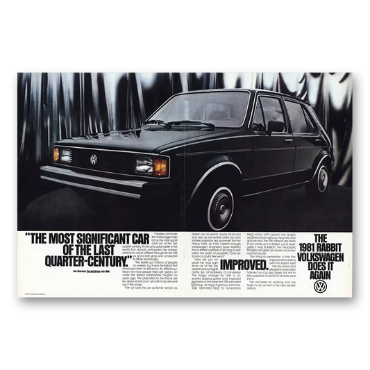 1981 Volkswagen Rabbit Most Significant Car Last Quarter Century Vintage Magazine Print Ad