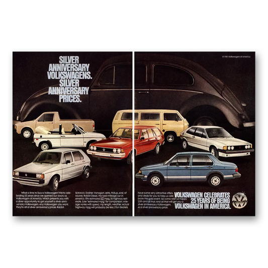 1981 Volkswagen Silver Anniversary Prices Vintage Magazine Print Ad