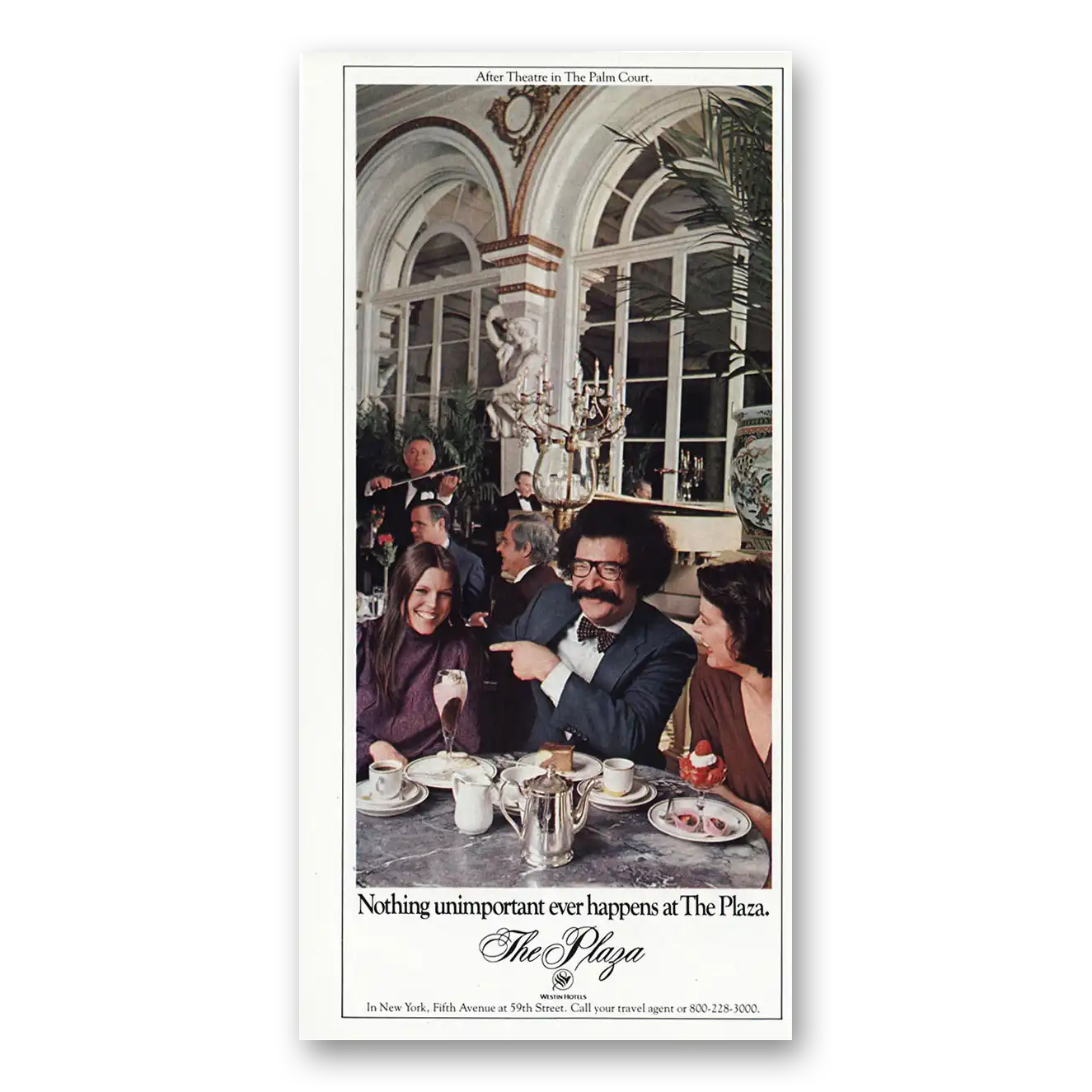 1981 Plaza Hotel After Theatre Palm Court Gene Shalit Vintage Magazine Print Ad