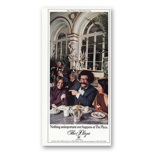 1981 Plaza Hotel After Theatre Palm Court Gene Shalit Vintage Magazine Print Ad