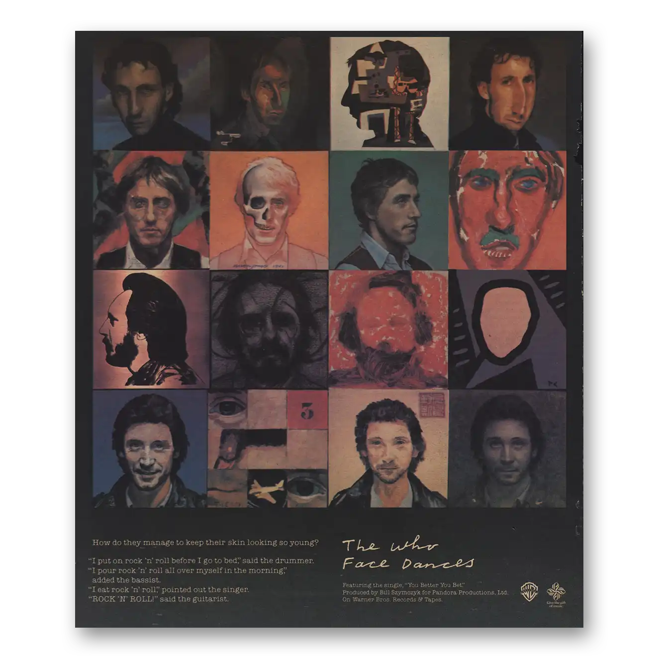 1981 The Who Face Dances Vintage Magazine Print Ad