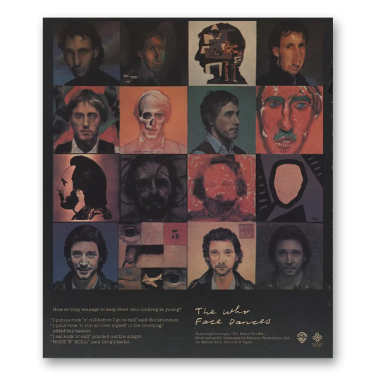 1981 The Who Face Dances Vintage Magazine Print Ad