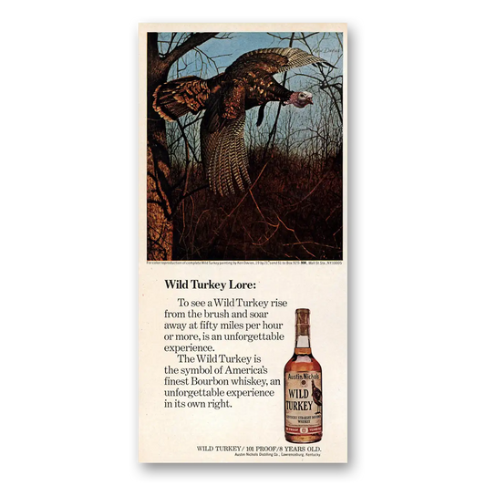 1981 Wild Turkey Bourbon Whiskey Unforgettable Experience Vintage Magazine Print Ad