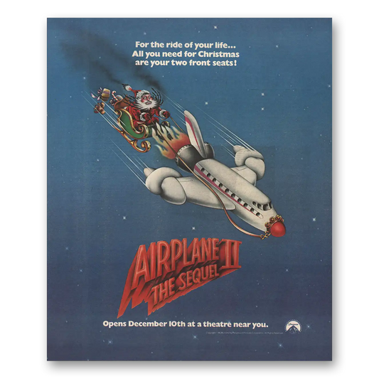 1982 Airplane II the Sequel Movie Promo All You Need for Christmas Vintage Magazine Print Ad