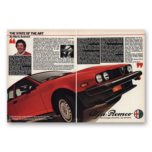 1981 Alfa Romeo Mario Andretti Vintage Magazine Print Ad