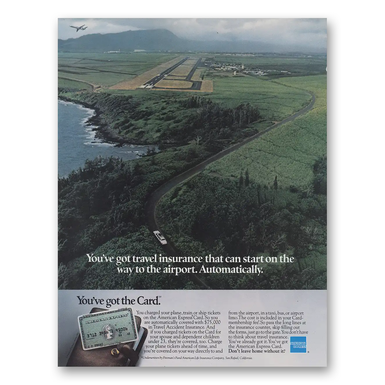 1982 American Express Got Travel Insurance That Can Start Vintage Magazine Print Ad