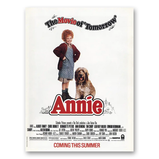 1982 Annie Movie Promo Movie of Tomorrow Vintage Magazine Print Ad