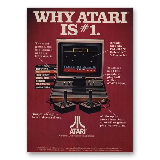 1982 Atari Why Atari Is Number One Vintage Magazine Print Ad