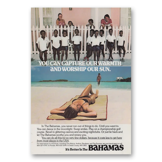 1982 Bahamas You Can Capture Our Warmth Vintage Magazine Print Ad