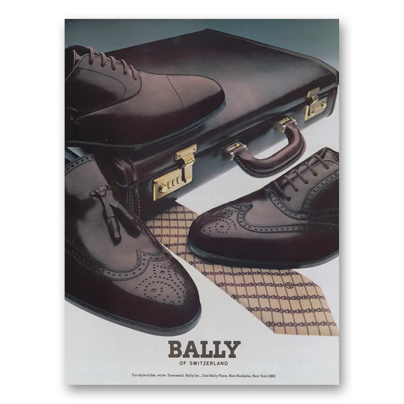 1982 Bally Shoes Shoes Briefcase Vintage Magazine Print Ad