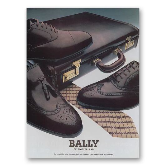 1982 Bally Shoes Shoes Briefcase Vintage Magazine Print Ad