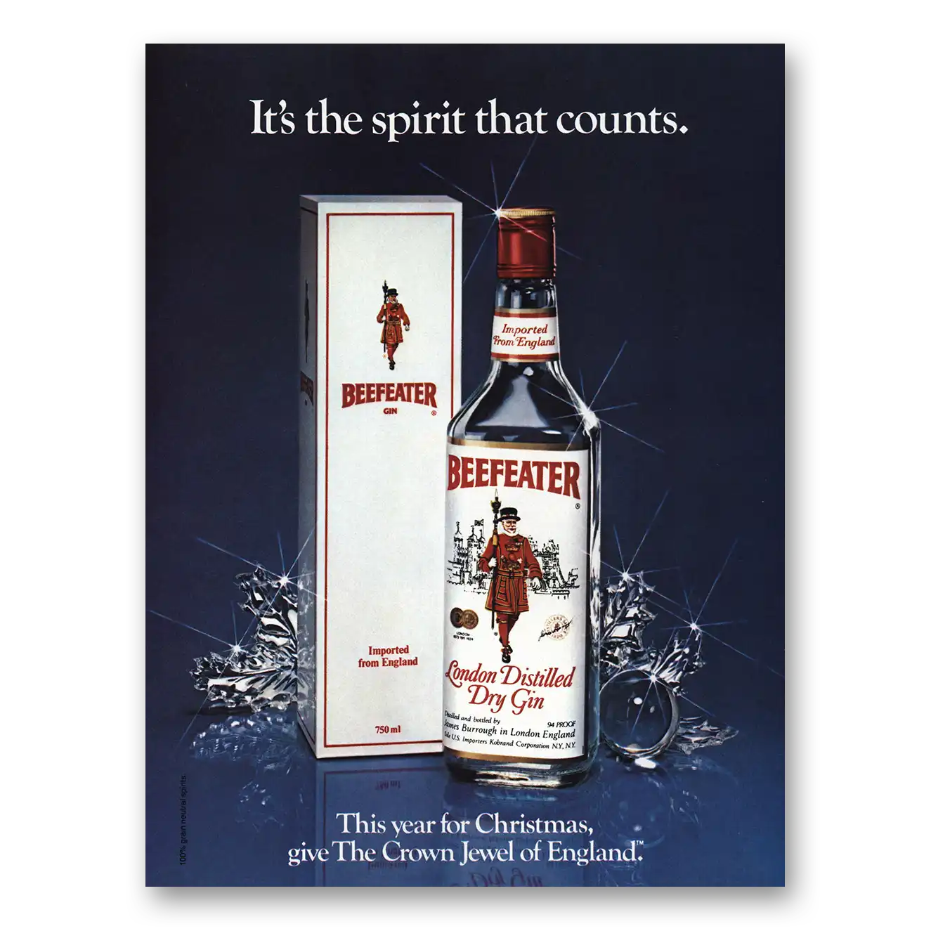 1982 Beefeater Spirit That Counts Vintage Magazine Print Ad