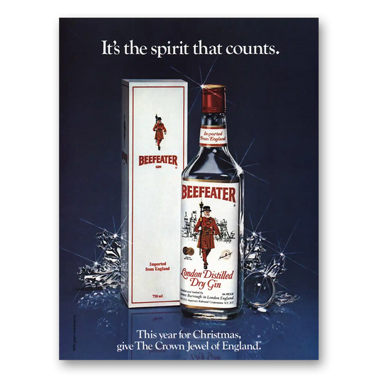 1982 Beefeater Spirit That Counts Vintage Magazine Print Ad