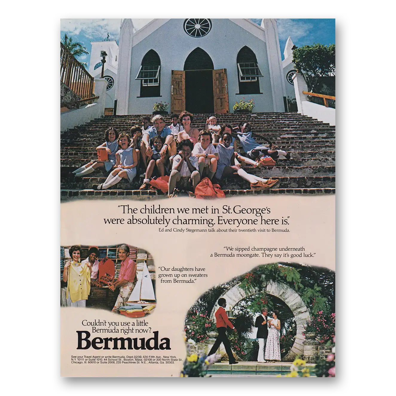 1982 Bermuda Children We Met in St Georges Vintage Magazine Print Ad