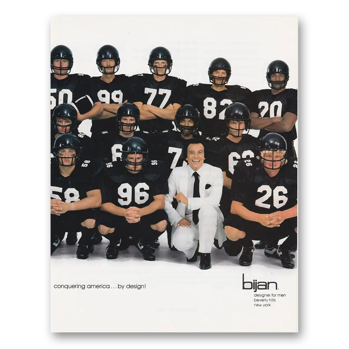 1982 Bijan Conquering America by Design Football Vintage Magazine Print Ad