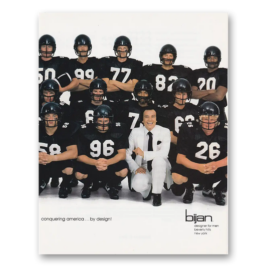 1982 Bijan Conquering America by Design Football Vintage Magazine Print Ad