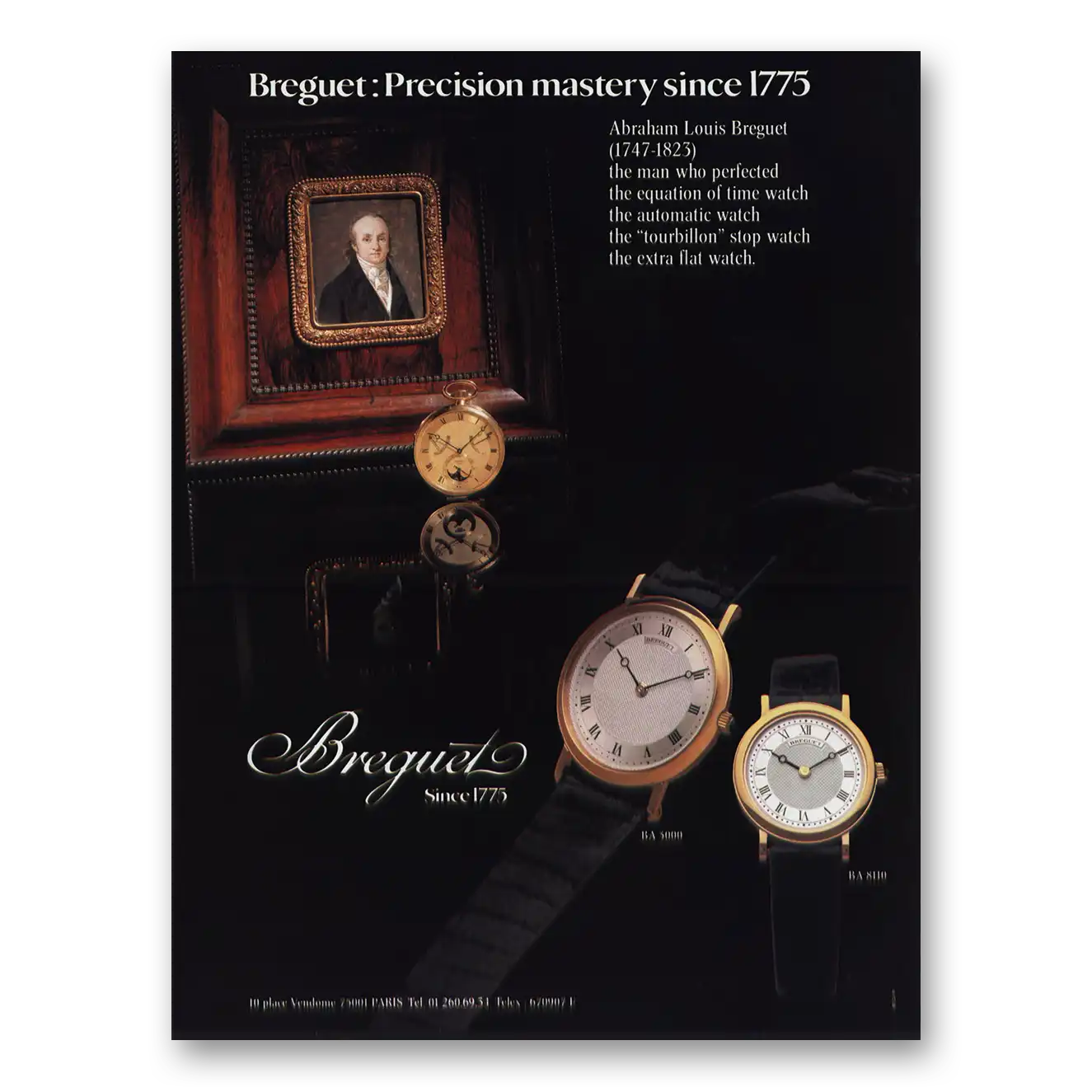 1982 Breguet Watches Precision Mastery Since 1775 Vintage Magazine Print Ad