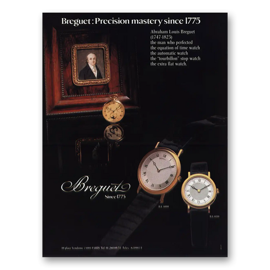 1982 Breguet Watches Precision Mastery Since 1775 Vintage Magazine Print Ad