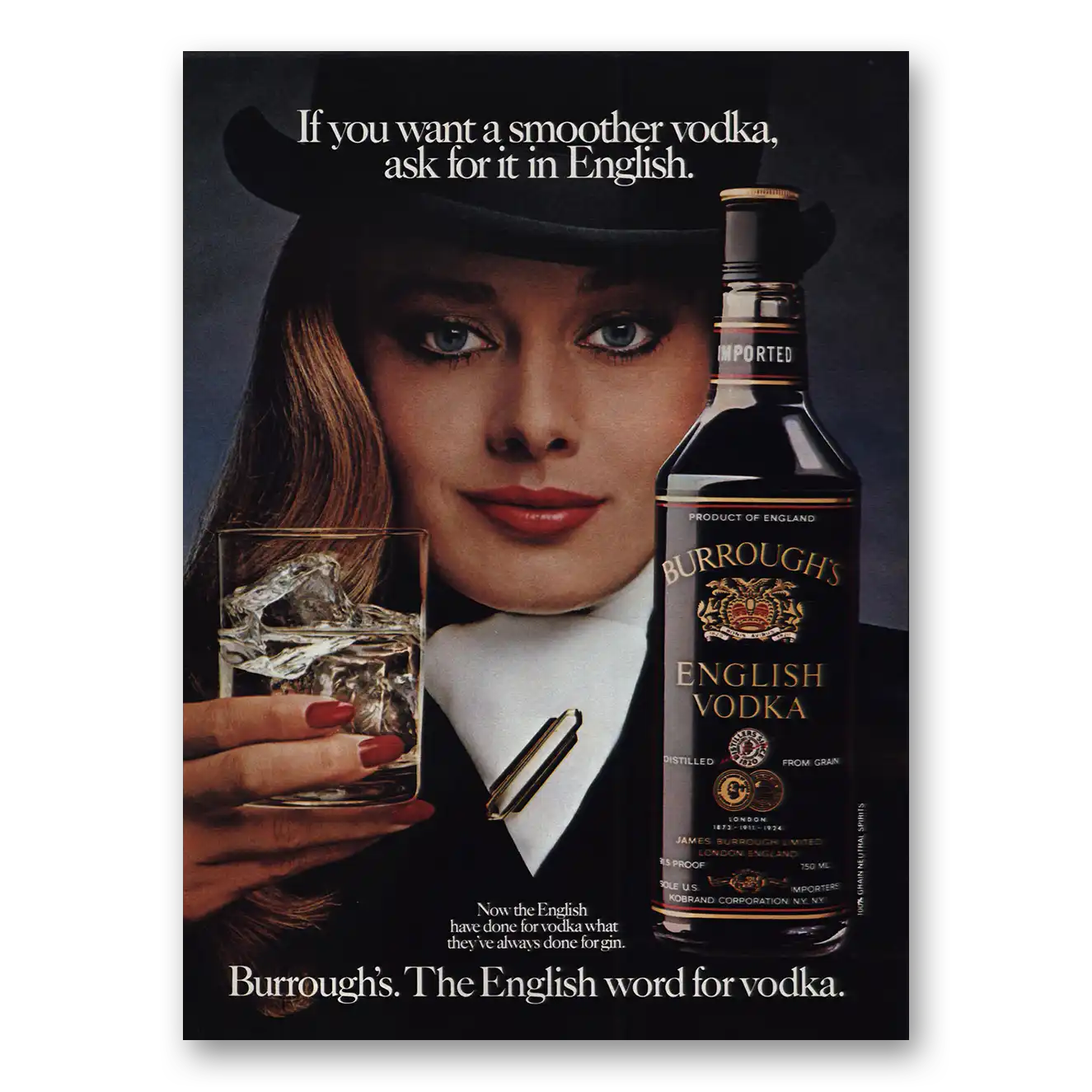 1982 Burroughs Vodka You Want a Smoother Vodka Vintage Magazine Print Ad