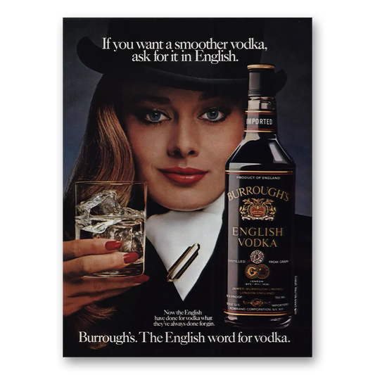 1982 Burroughs Vodka You Want a Smoother Vodka Vintage Magazine Print Ad