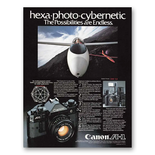 1982 Canon Camera Possibilities are Endless Vintage Magazine Print Ad