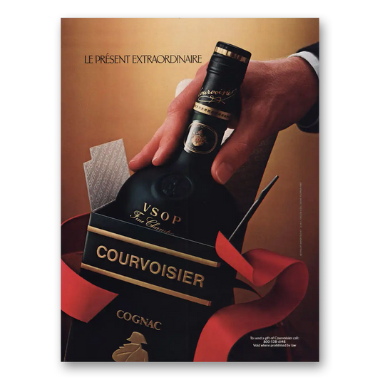 1982 Courvoisier Le Present Extraordinaire Vintage Magazine Print Ad