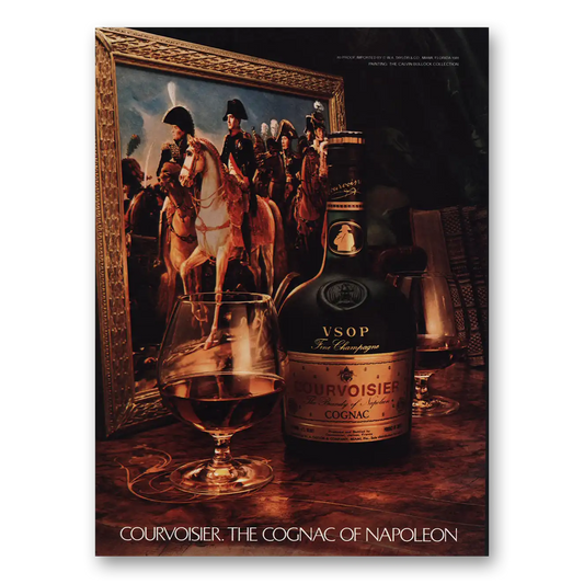 1982 Courvoisier Cognac of Napoleon Horse Vintage Magazine Print Ad