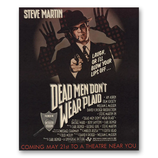 1982 Dead Men Don't Wear Plaid Movie Promo Steve Martin Vintage Magazine Print Ad