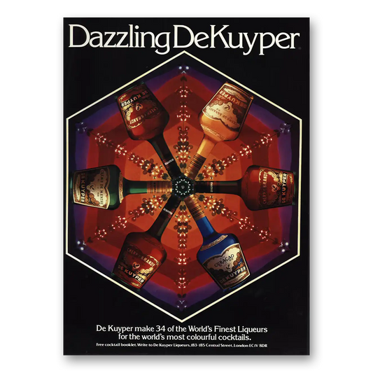 1982 DeKuyper Liqueurs Dazzling Vintage Magazine Print Ad