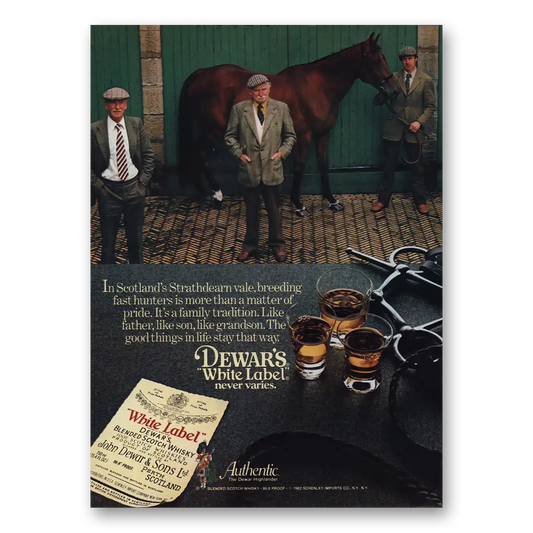 1982 Dewars White Label Strathdearn Vale Vintage Magazine Print Ad