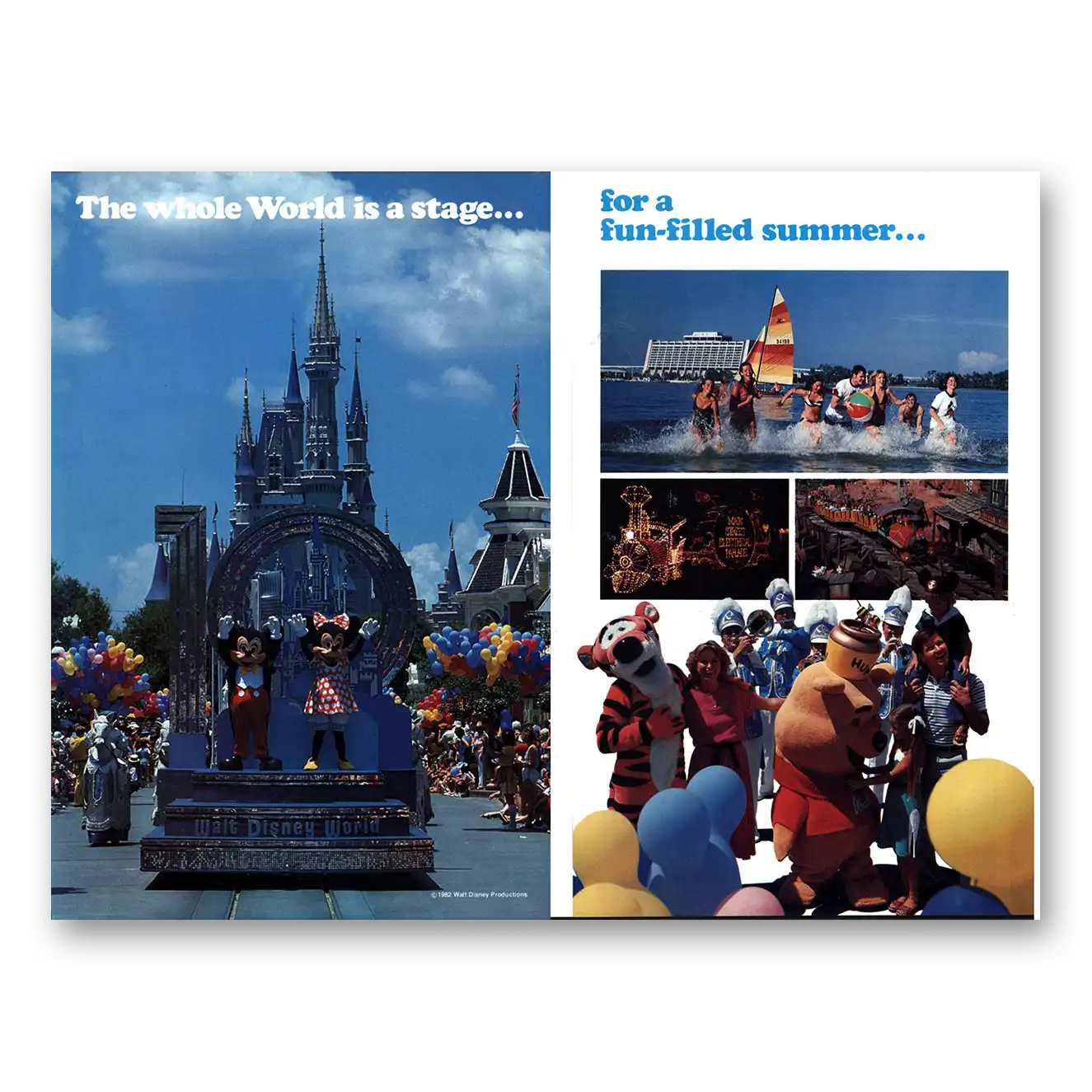 1982 Walt Disney World Whole World Is a Stage Vintage Magazine Print Ad