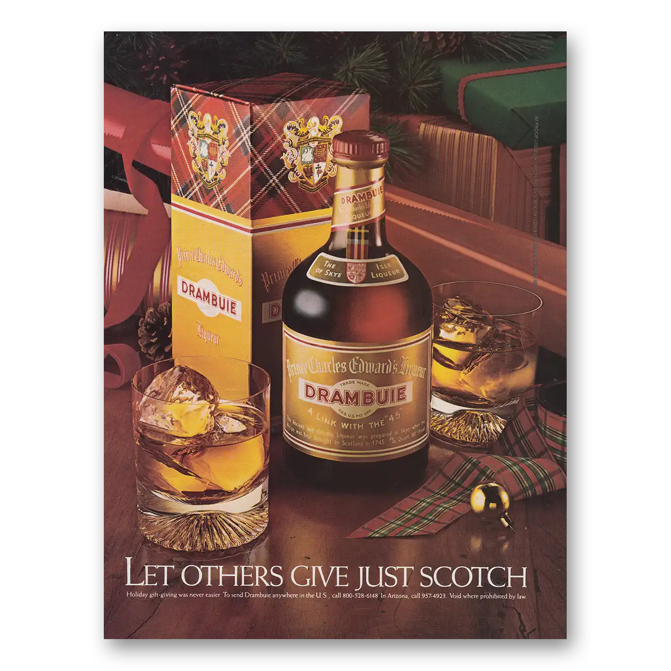 1982 Drambuie Let Others Give Just Scotch Vintage Magazine Print Ad