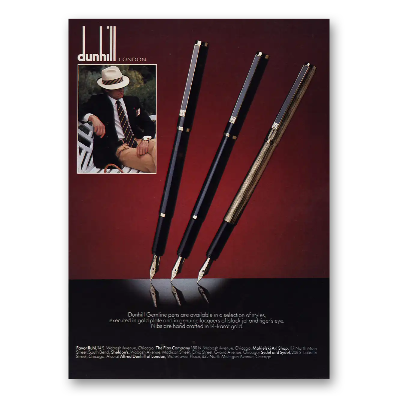 1982 Gemline Pens Nibs Handcrafted Vintage Magazine Print Ad