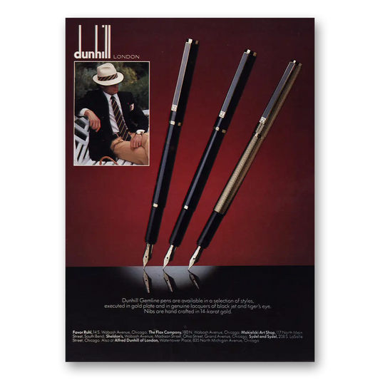 1982 Gemline Pens Nibs Handcrafted Vintage Magazine Print Ad