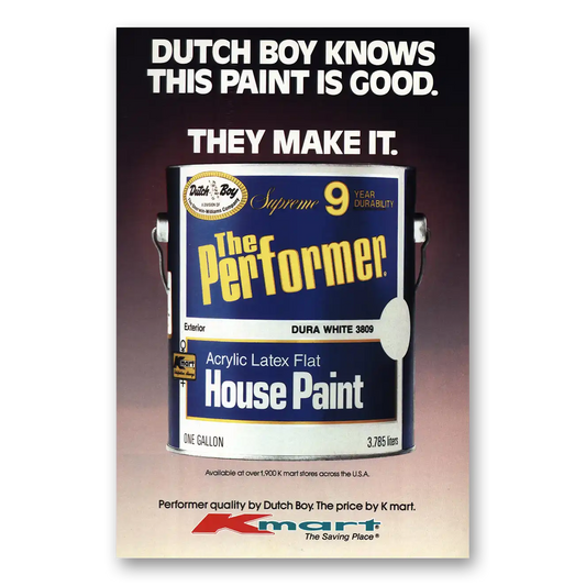 1982 Dutch Boy Paint The Performer House Paint Vintage Magazine Print Ad