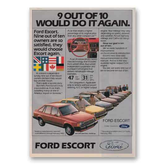 1981 Ford Escort Would Do It Again Vintage Magazine Print Ad