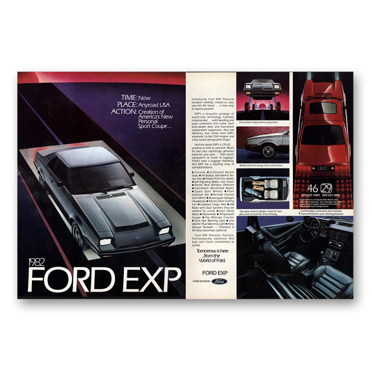 1981 Ford EXP EXP Personal Sport Coupe Vintage Magazine Print Ad