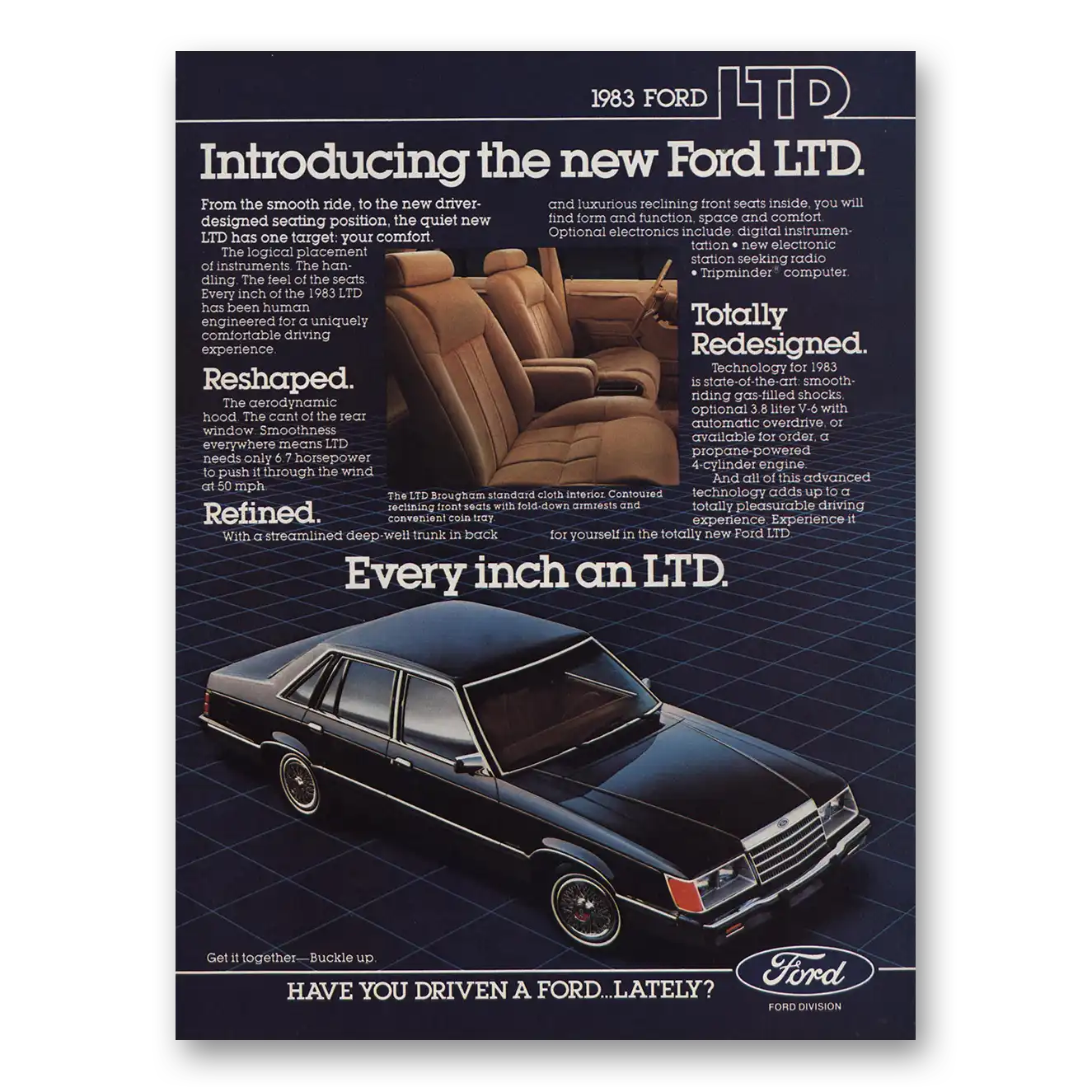 1982 Ford LTD Every Inch an LTD Vintage Magazine Print Ad