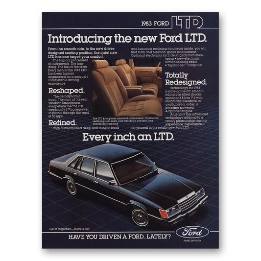 1982 Ford LTD Every Inch an LTD Vintage Magazine Print Ad