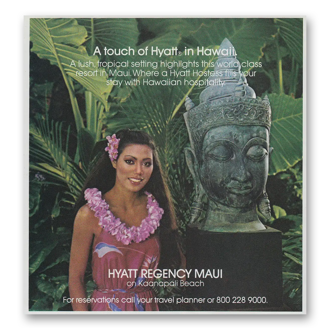 1982 Hyatt Regency Maui Touch of Hyatt In Hawaii Vintage Magazine Print Ad