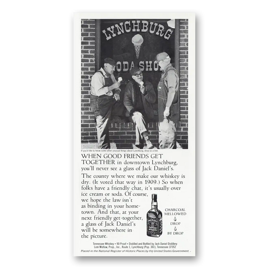 1982 Jack Daniels Lynchburg Soda Shop Vintage Magazine Print Ad