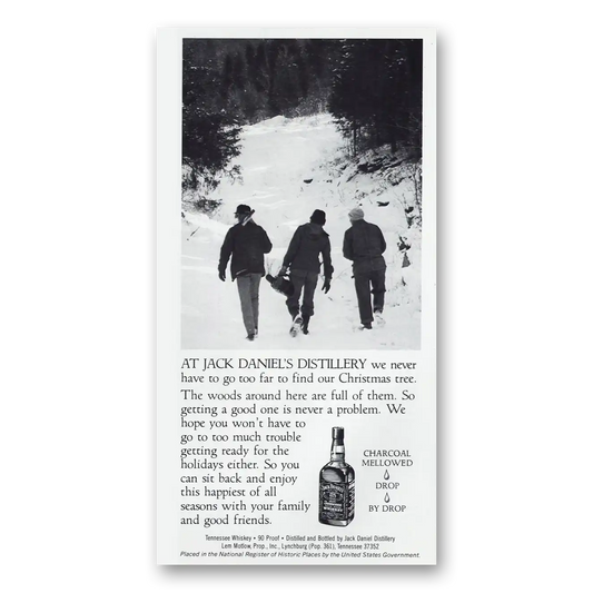 1982 Jack Daniels Never Have to Go Far Christmas Tree Vintage Magazine Print Ad