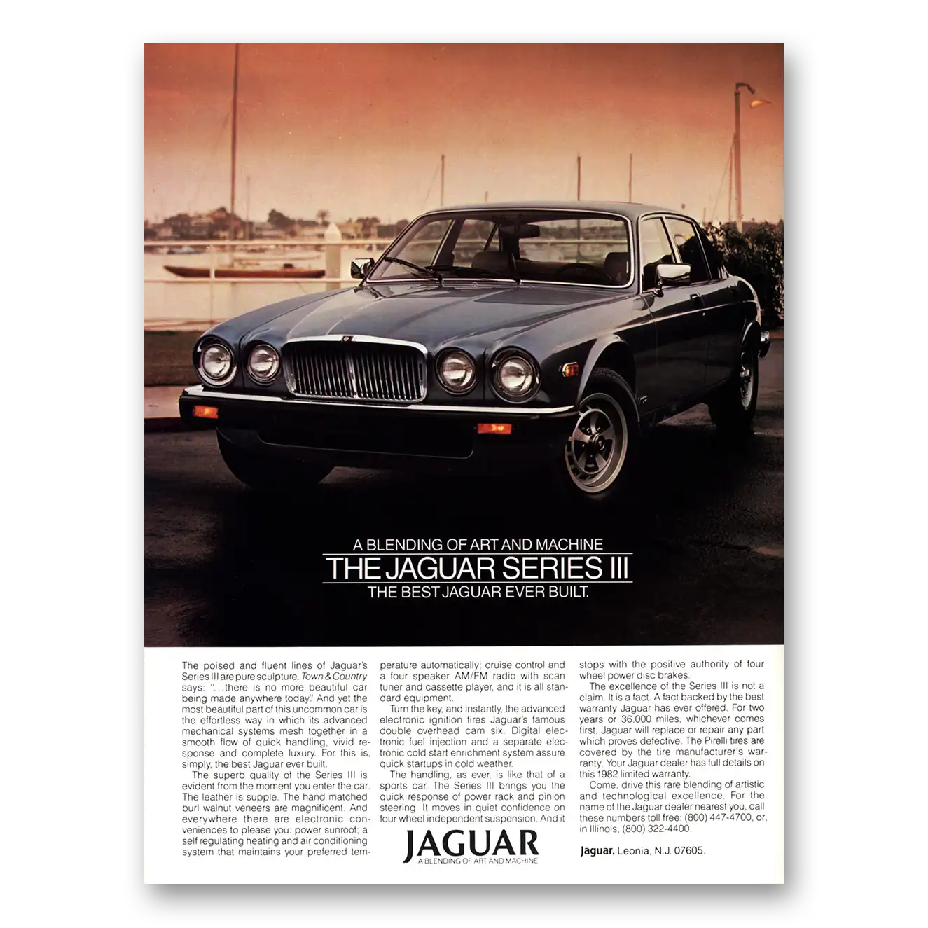 1982 Jaguar Series III Series III Blending of Art and Machine Vintage Magazine Print Ad