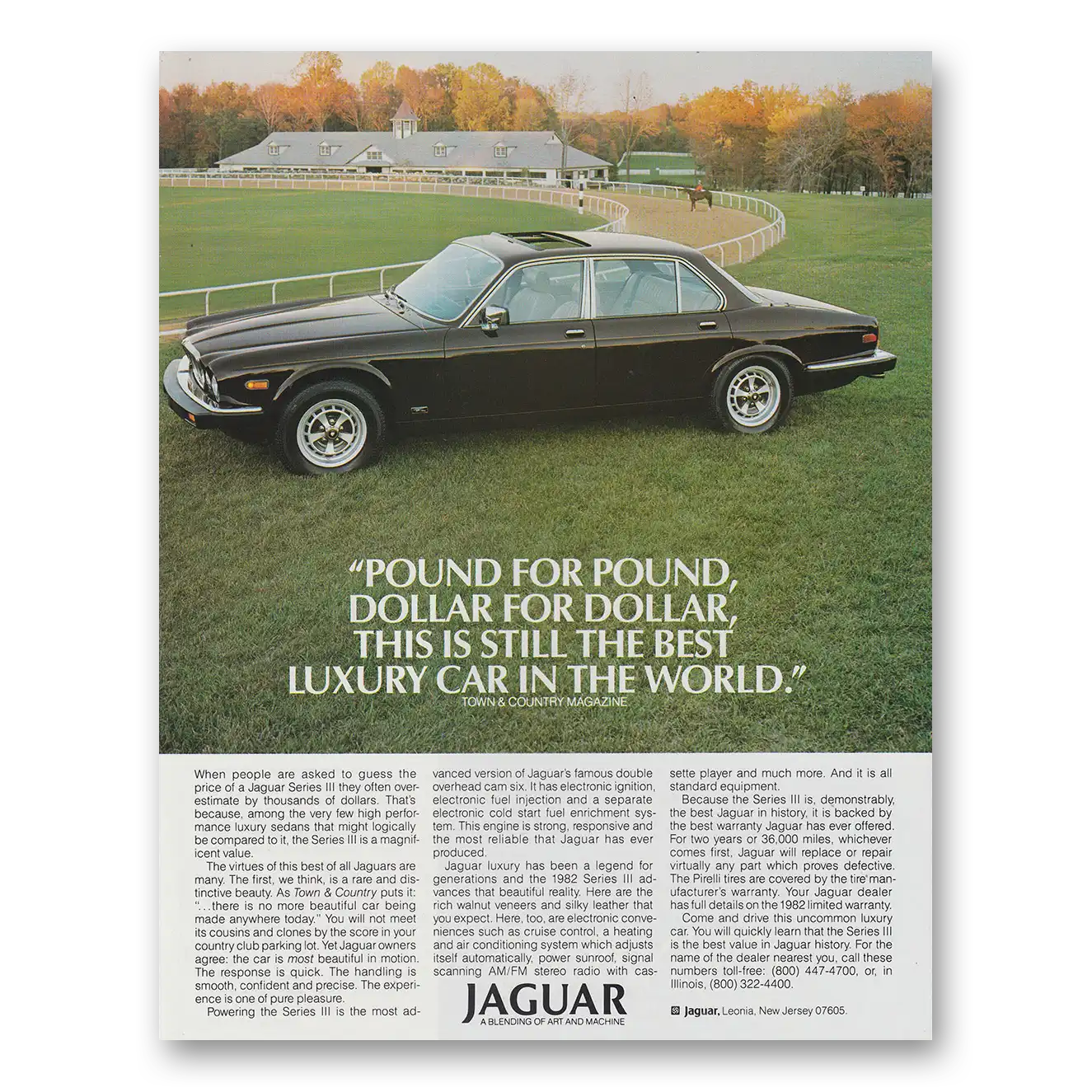 1982 Jaguar Series III Pound for Pound Dollar for Dollar Vintage Magazine Print Ad