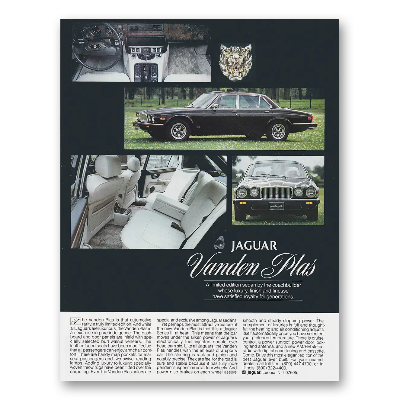 1982 Jaguar Vanden Plas Limited Edition Sedan Vintage Magazine Print Ad