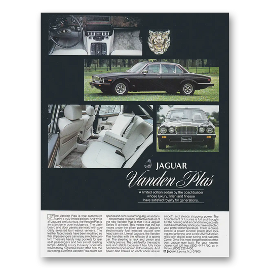 1982 Jaguar Vanden Plas Limited Edition Sedan Vintage Magazine Print Ad