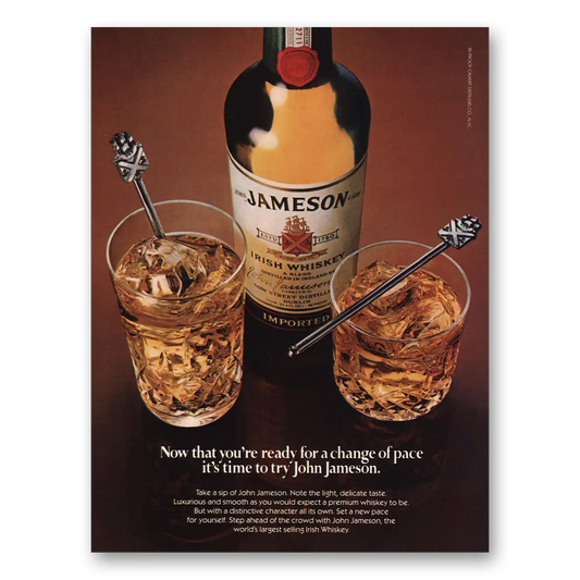 1982 John Jameson Irish Whiskey Jameson Whiskey Ready for Change of Pace Vintage Magazine Print Ad