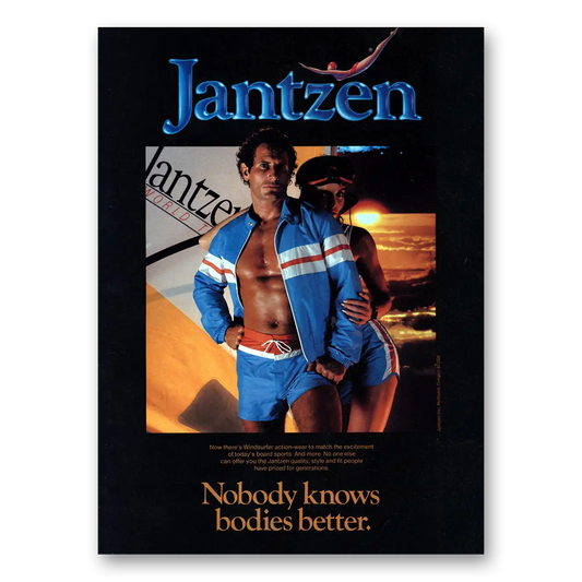 1982 Jantzen Nobody Knows Bodies Better Vintage Magazine Print Ad