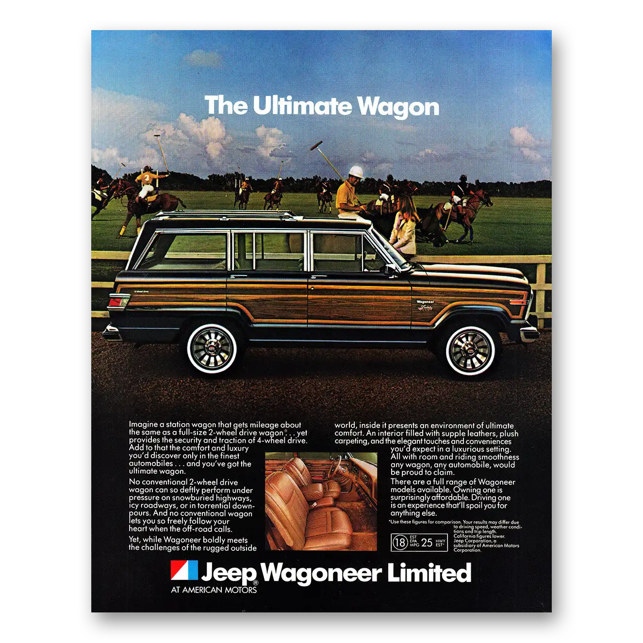 1982 Jeep Wagoneer Ultimate Wagon Polo Vintage Magazine Print Ad