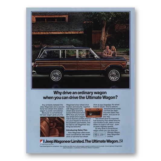 1982 Jeep Wagoneer Anyone Who'd Call Wagoneer a Station Wagon Vintage Magazine Print Ad